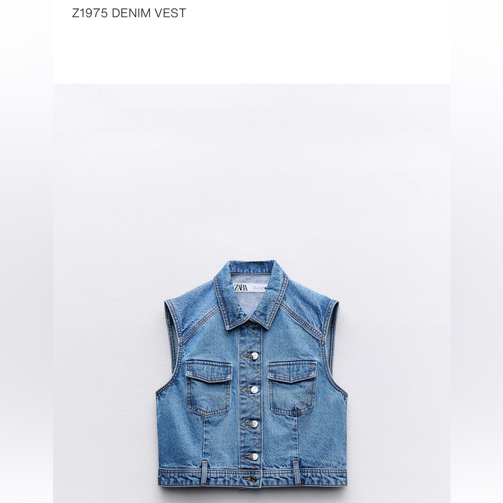 Zara Classic Blue Denim Vest